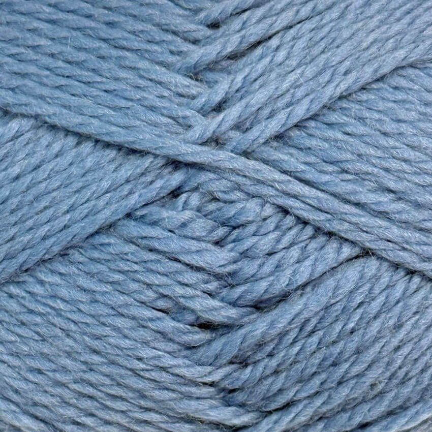 Close up sample of New Zealand Merino Yarn in Medium Blue