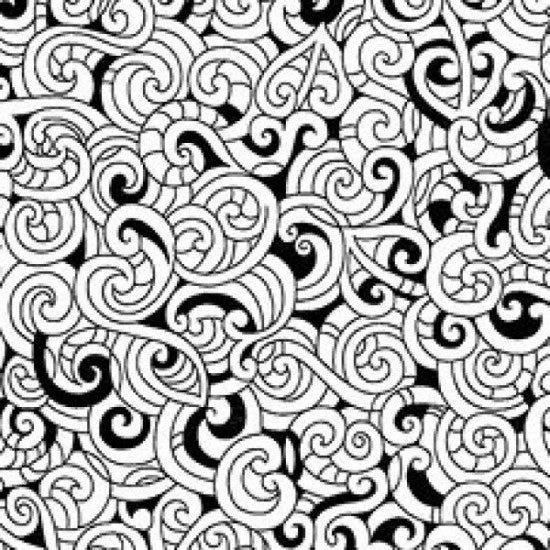 Quilt fabric featuring a traditional Maori Moko design in black and white