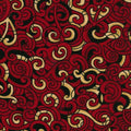 Quilt fabric featuring a traditional Maori Moko design in red, beige and black