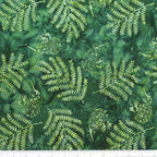 New Zealand designed quilt fabric with Kiwi birds and ferns on a textured background in greens