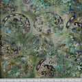 New Zealand designed quilt fabric with Maori style paua (abalone) design in turquoise purple beige and green