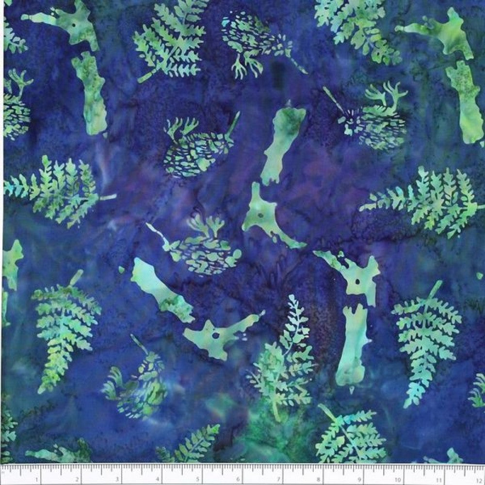New Zealand designed quilt fabric with an Outline of the New Zealand Islands along with Kiwi birds and ferns on a textured background in green blue and turquoise