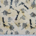 New Zealand designed quilt fabric with an Outline of the New Zealand Islands along with Kiwi birds and ferns on a textured background in Dark green-blue on off-white