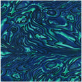 New Zealand Quilt fabric with Colorful paua (abalone) design with vibrant blues and turquoise.