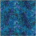 Colorful paua (abalone) quilt fabric with vibrant blues and purples.