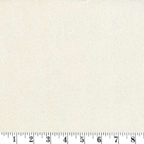 Quilt fabric featuring a traditional Maori Moko design in white and cream