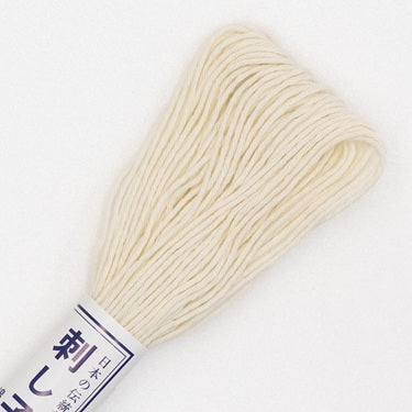 Skein of Olympus Sashiko Thread in colour natural on a white background