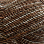 Close-up of brown and gray yarn with a textured pattern