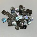 Paua Shell Buttons - 10 mm by 10 mm square