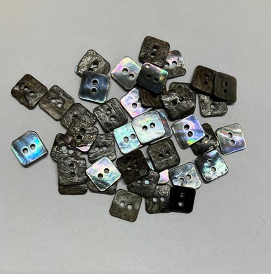 Paua Shell Buttons - 10 mm by 10 mm square