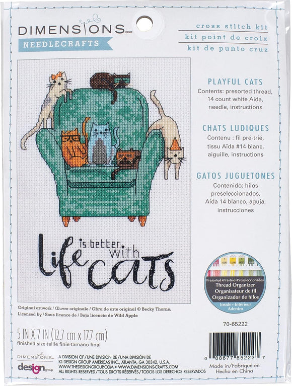 Dimensions Mini Counted Cross Stitch Kit - Playful Cats