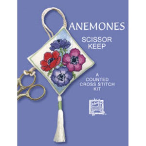 British Textile Heritage Cross-stitch Scissor Keep kit - Anemones