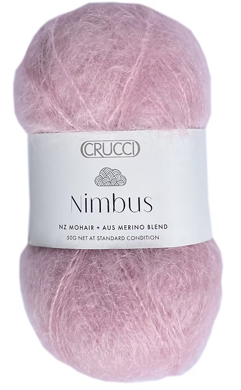 Pink sample ball of New Zealand Mohair blend yarn from Crucci New Zealand