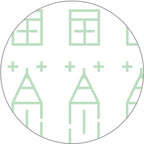 Daruma - Pre-printed Sashiko Fabric in Pencil & Eraser design on White Background