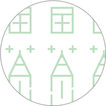 Daruma - Pre-printed Sashiko Fabric in Pencil & Eraser design on White Background