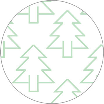 Daruma - Pre-printed Sashiko Fabric in Forest design on White Background