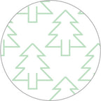 Daruma - Pre-printed Sashiko Fabric in Forest design on White Background