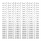 Pre-printed white sashiko fabric with triangular roof house design