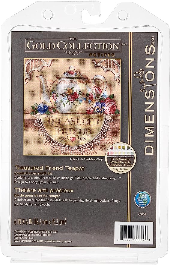 Dimensions Gold Collection Petites Counted Cross Stitch Kit - Treasured Friend Teapot