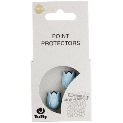 Packaging of baby blue point protectors with Tulip branding on a white background