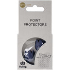 Packaging of navy point protectors with Tulip branding on a white background