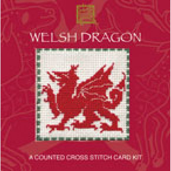 British Textile Heritage Cross-stitch Mini Card kit - Welsh Dragon