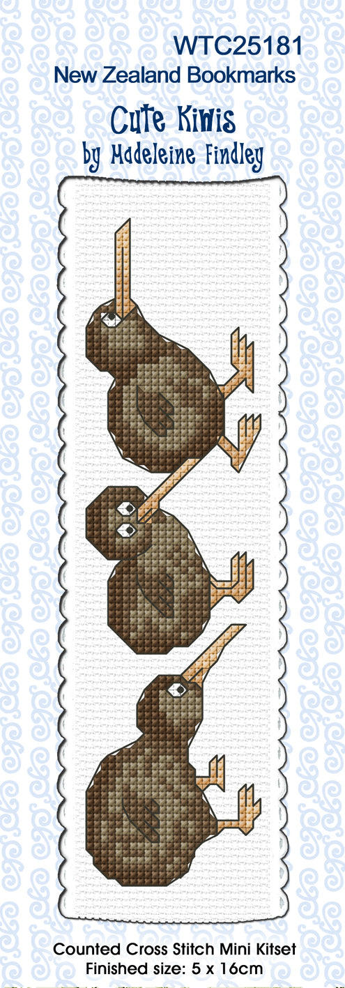 CraftCo Cross-stitch bookmark kit - Cute Kiwis