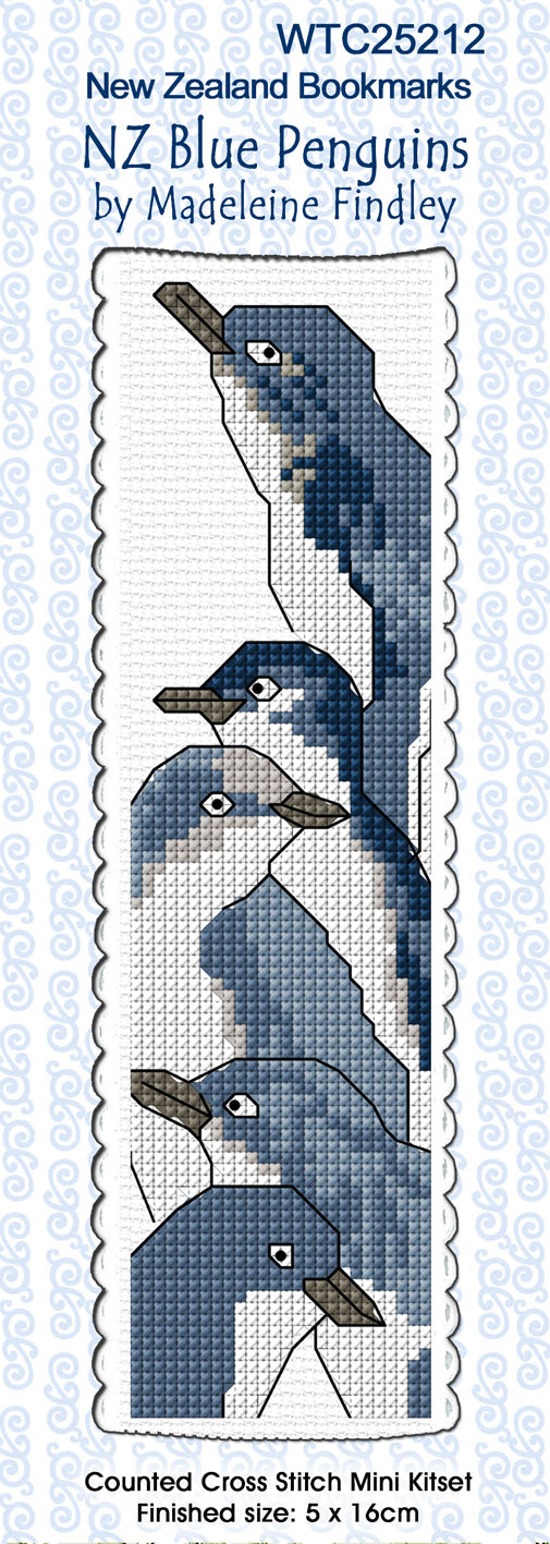 CraftCo Cross-stitch bookmark kit - New Zealand Blue Penguins