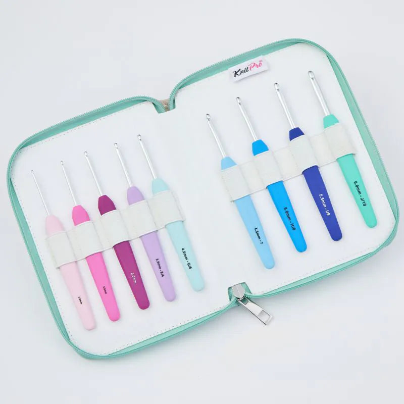 Knitpro - Waves Deluxe Set of 9 Hooks in Sturdy Fabric Case