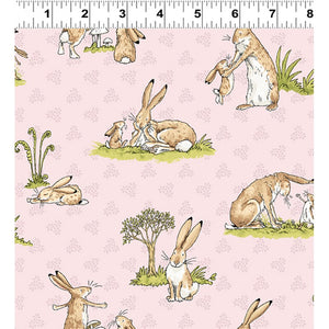 Guess How Much I Love You Toile - Adorable children's print on Pink background