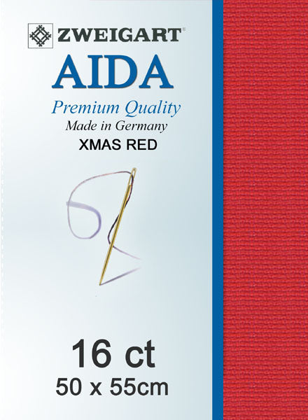 Aida Fat Quarters - 16 ct in Christmas Red