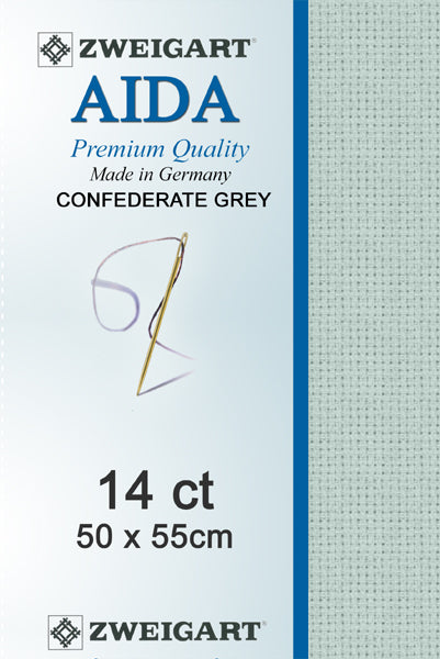 Zweigart Aida 14ct - Confederate Blue 50 x 55cm Zweigart Aida 14ct - Confederate Blue 50 x 55cm