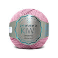New Zealand Possum Cotton Merino Pink yarn ball with 'Zealana Kiwi' label on a white background
