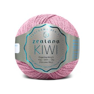 New Zealand Possum Cotton Merino Pink yarn ball with 'zealana Kiwi' label on a white background