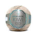 New Zealand Possum Cotton Merino Natural undyed yarn ball with 'zealana Kiwi' label on a white background