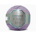 New Zealand Possum Cotton Merino Lavender yarn ball with 'zealana Kiwi' label on a white background