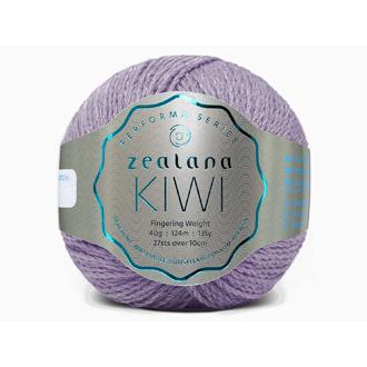 New Zealand Possum Cotton Merino Lavender yarn ball with 'zealana Kiwi' label on a white background