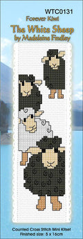 New Zealand designed Cross-stitch bookmark with New Zealand sheep.