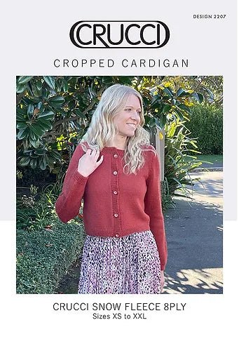 Crucci Knitting Pattern 2207  - Ladies Cropped Cardigan in 8-ply / DK