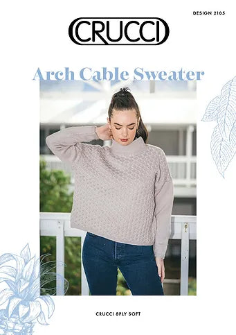 Crucci Knitting Pattern 2105  - Ladies Oversize Cable Pullover in 8-ply / DK