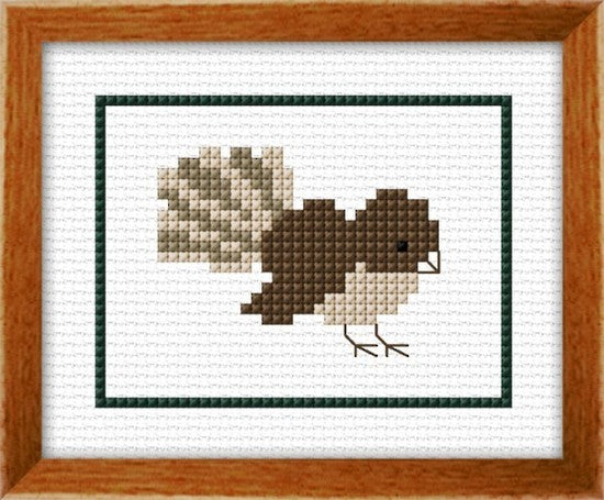 CraftCo Cross-stitch kit for children - Fantail (Piwakawaka)