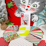 Urban Chiks Kitty Christmas for Moda - 'Here Comes Santa Claws' Quilt Kit