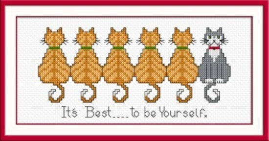 CraftCo Cross-stitch kit - Moggies / Best be Yourself