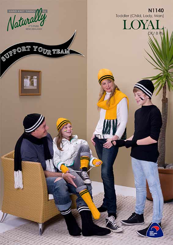 Naturally Knitting Pattern N1140 - Scarf & Hat Set in 8-ply / DK for Child to Adult