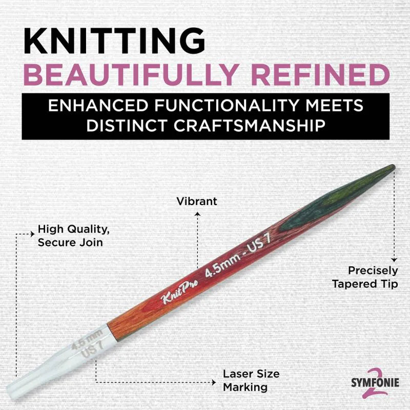 Knitpro - Symfonie 2 Interchangeable Knitting Needle Tips - Regular size tips (11.5 cm)