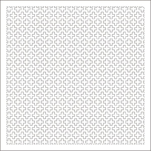 Daruma - Pre-printed Sashiko Fabric in Cross Stitch design on White Background