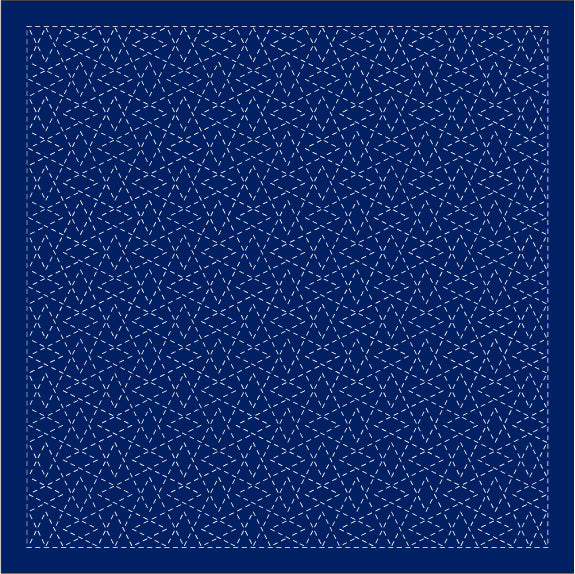 Daruma - Pre-printed Sashiko Fabric in Mountain Range design on Indigo Background