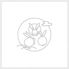 Pre Printed Sashiko Panel - Rabbits Pre Printed Sashiko Panel - Rabbits