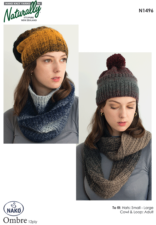 Naturally Knitting Pattern N1496 - Two Adult Hats in 12-ply / Aran weight