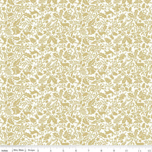 Liberty of London A Woodland Christmas 2022 Collection - Enchanted Forest in Gold on White